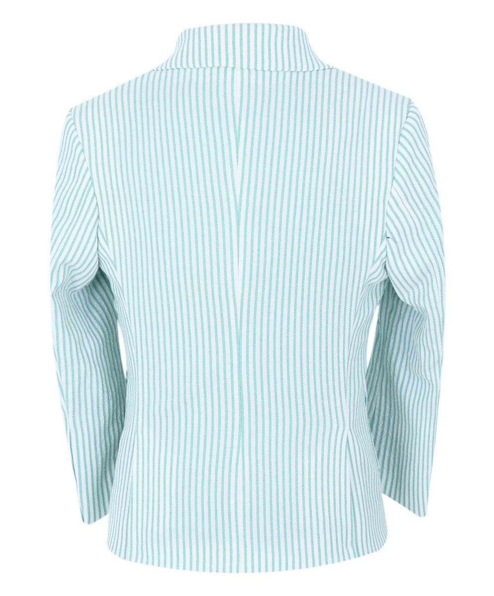 Jungen Slim Fit Nadelstreifen Boating Blazer - Grün