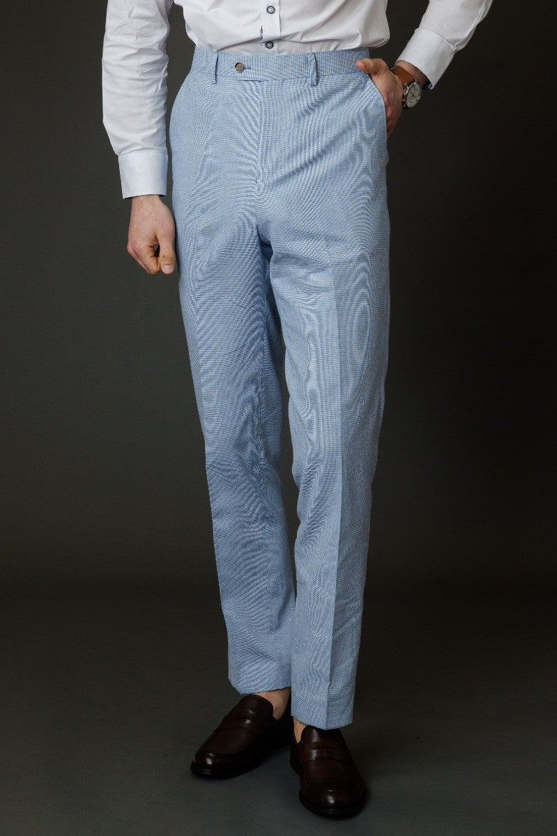 Costume à Motifs Slim Fit pour Hommes - JUDE - Bleu Clair