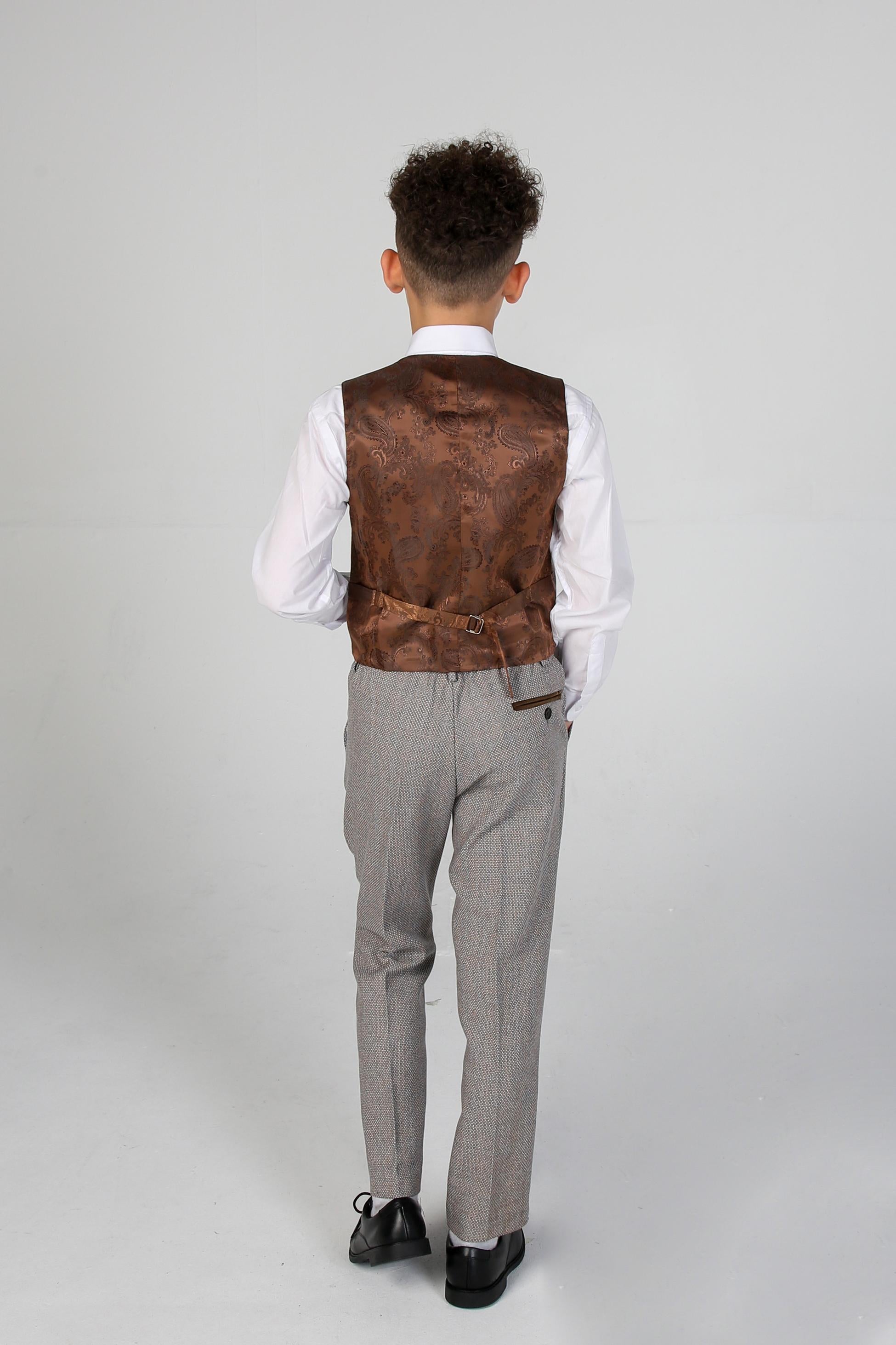 Jungen Tweed Maßgeschneiderter Formalanzug - Ralph - Creme