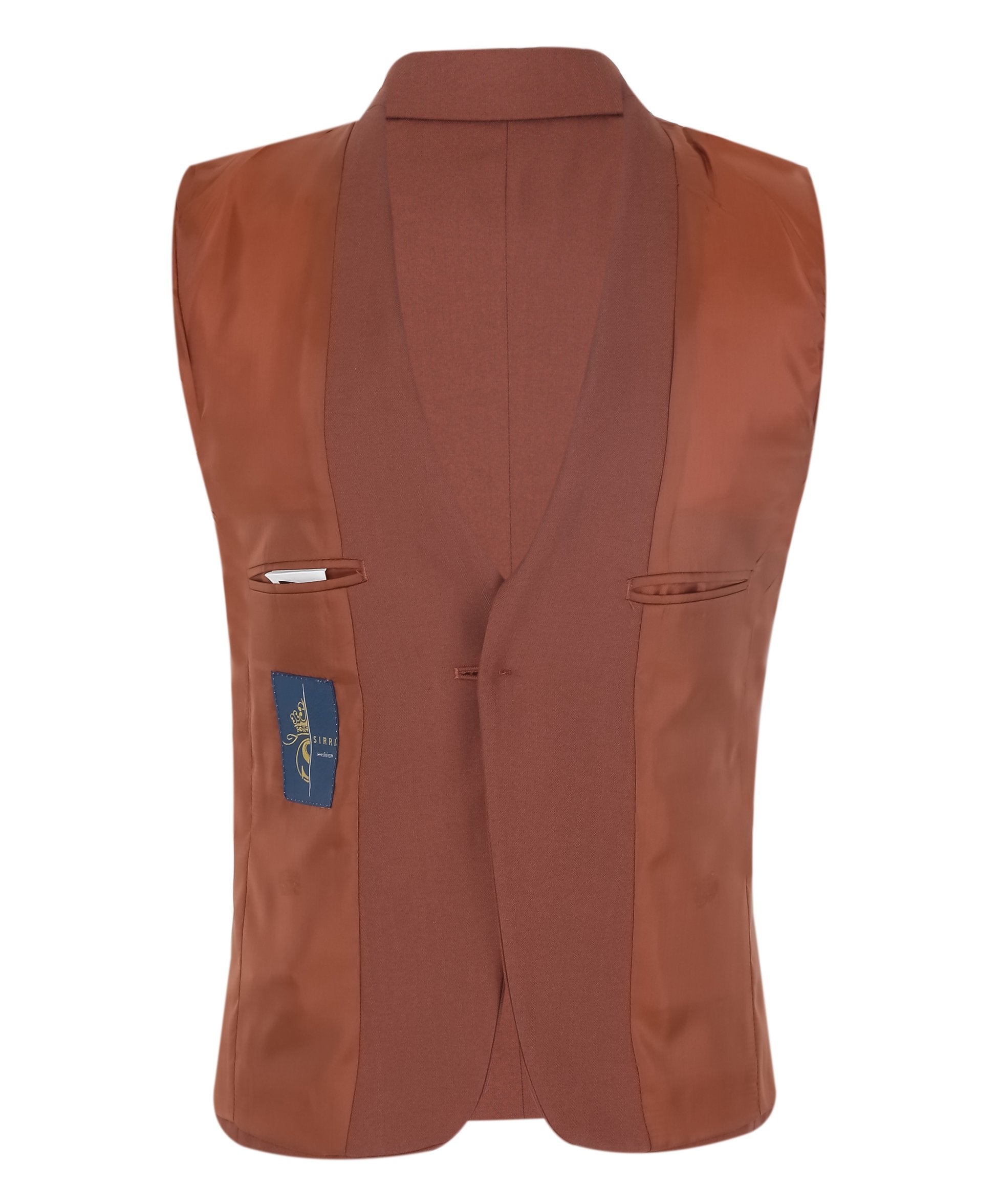 Boys Slim Fit Herringbone 8 Piece Suit Set - KING - Cinnamon Brown