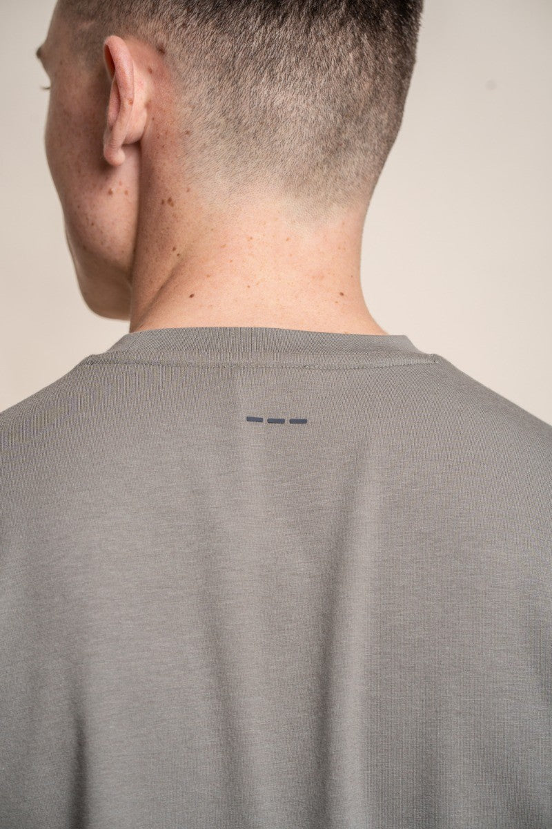 T-shirt en coton à col rond pour hommes - BOGART - Vert Sauge