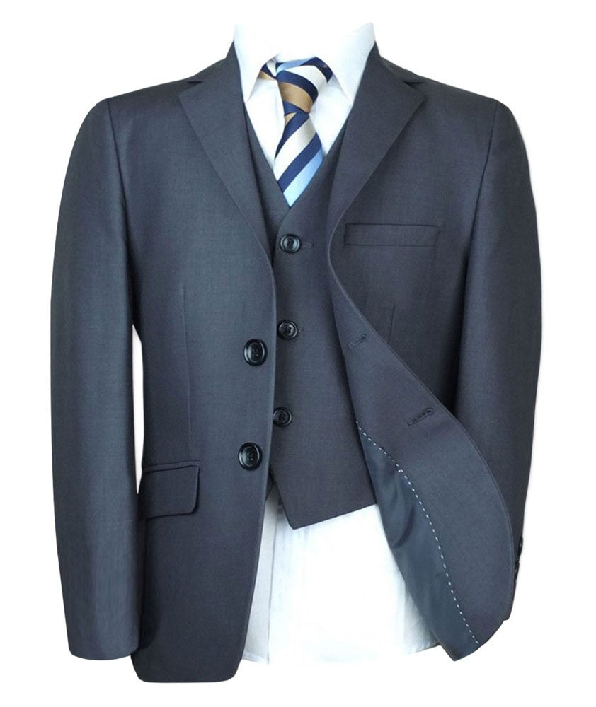 Costume Formel Gris Foncé Coupe Italienne pour Garçons - Gris Charbon