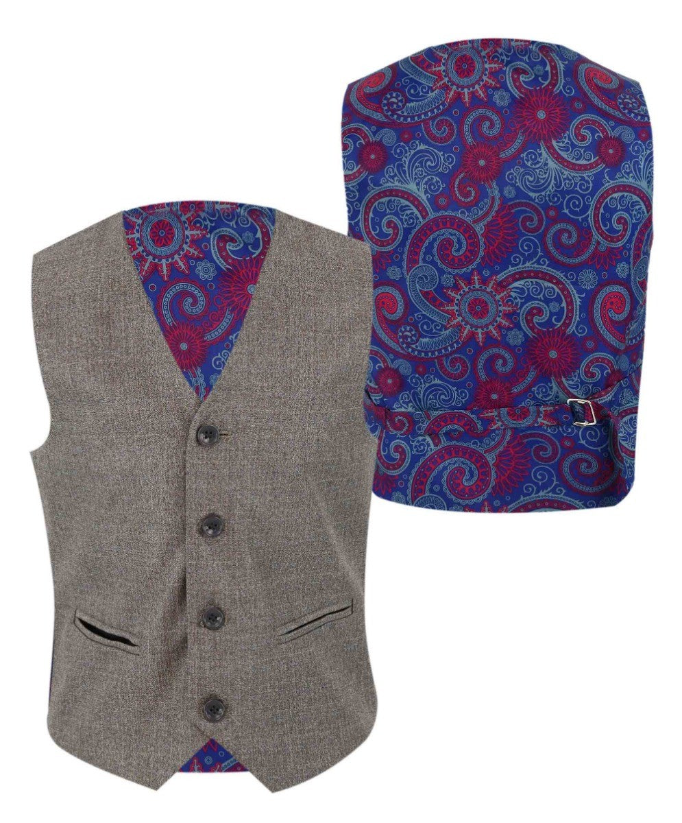 Costume Texturé Tailored Fit pour Garçons - Beige Foncé