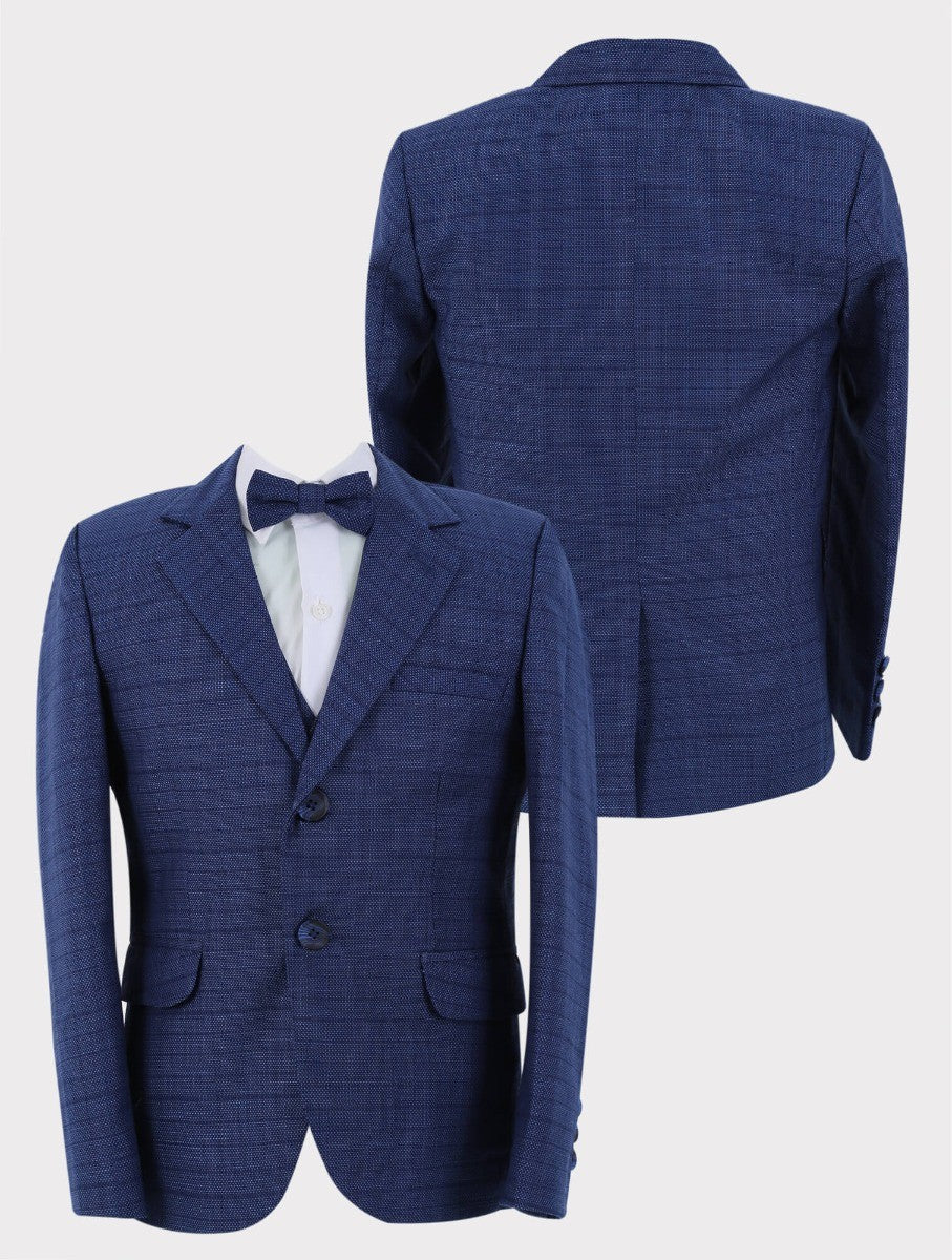Costume Texturé à Carreaux pour Garçons - Joseph Bleu - Bleu