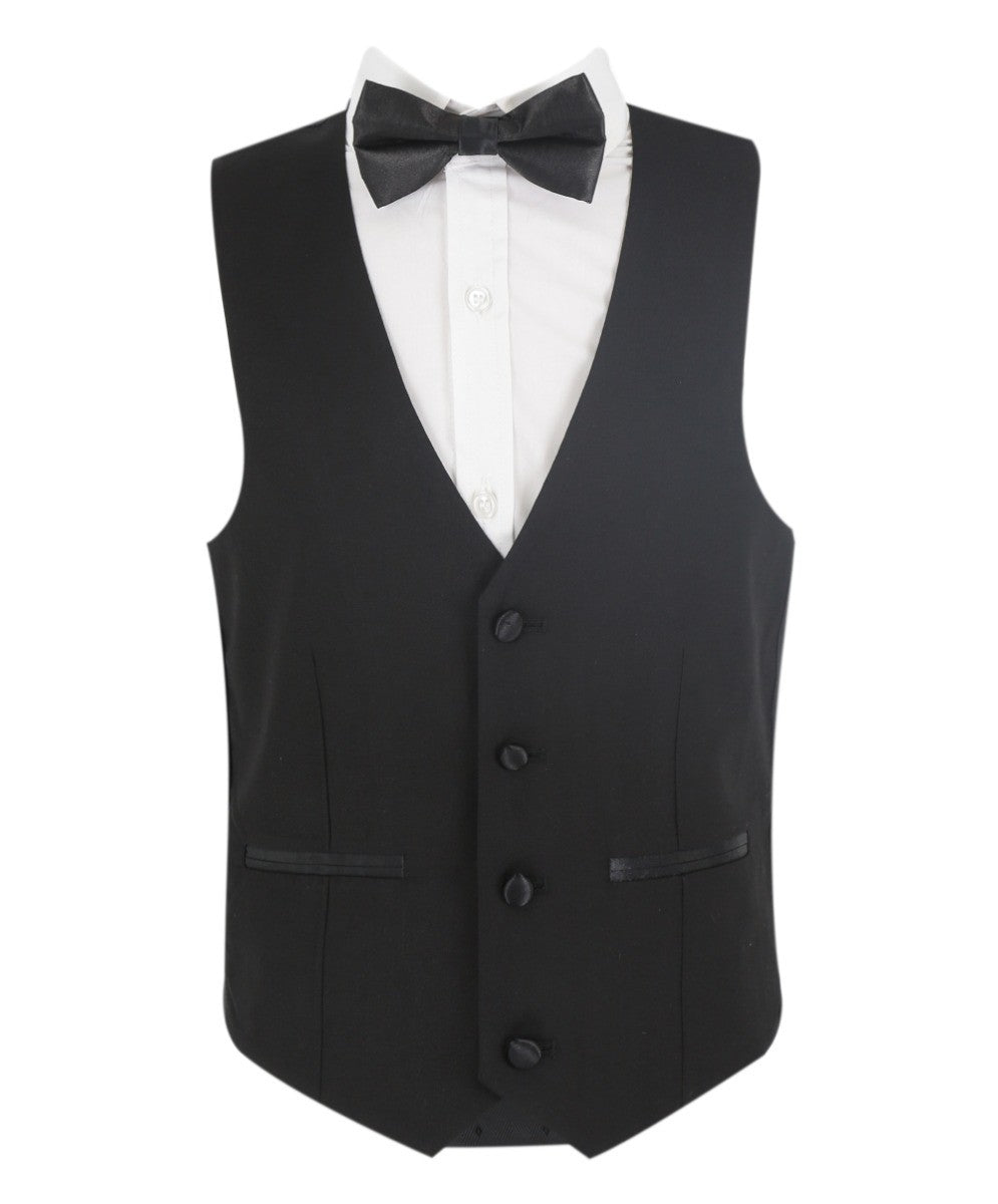 Jungen Glanzrevers Tuxedo Dinner Anzug - Schwarz