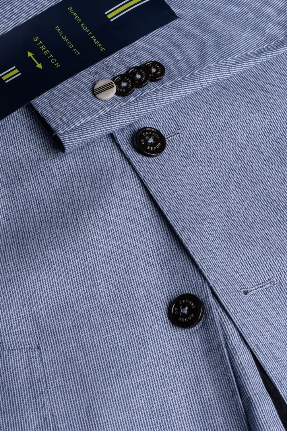 Veste en tissu texturé ajusté pour hommes - FREDRIK Blue - Bleu