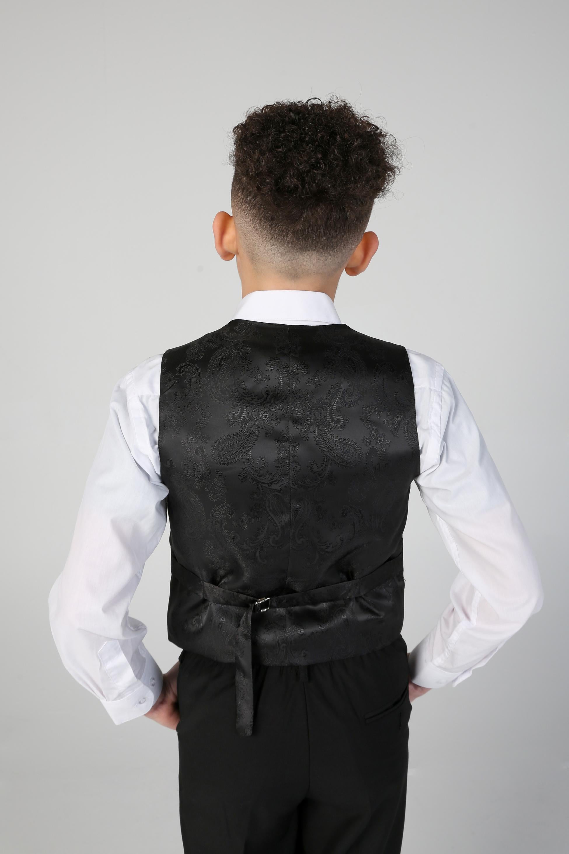 Costume de Smoking à Revers Peak pour Garçons - HARRY Noir - Noir