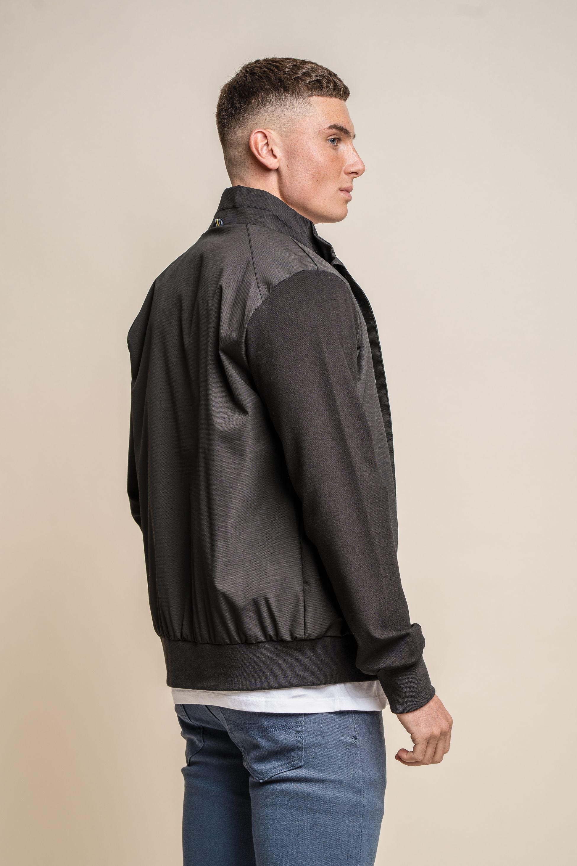 Veste bomber légère ajustée pour hommes - KASPER - Noir