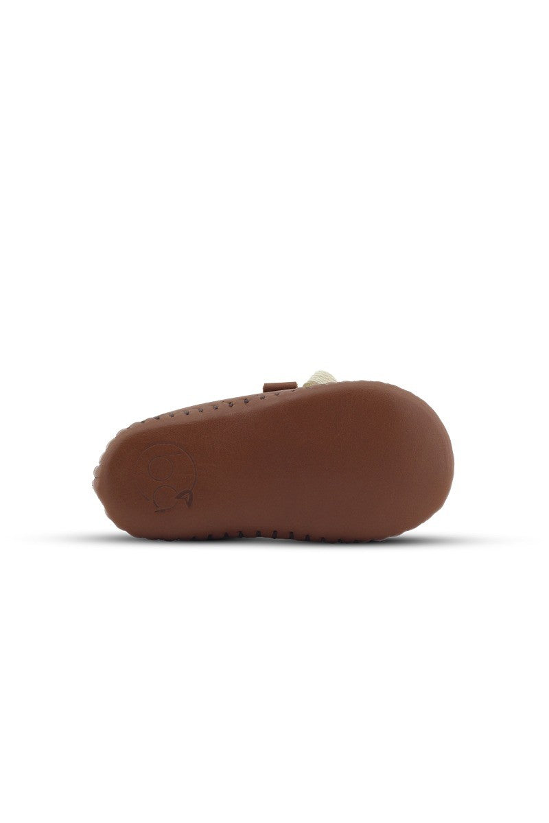 Baby Jungen Echtleder Vorläufer Krippenschuhe - Patik - Tan Braun