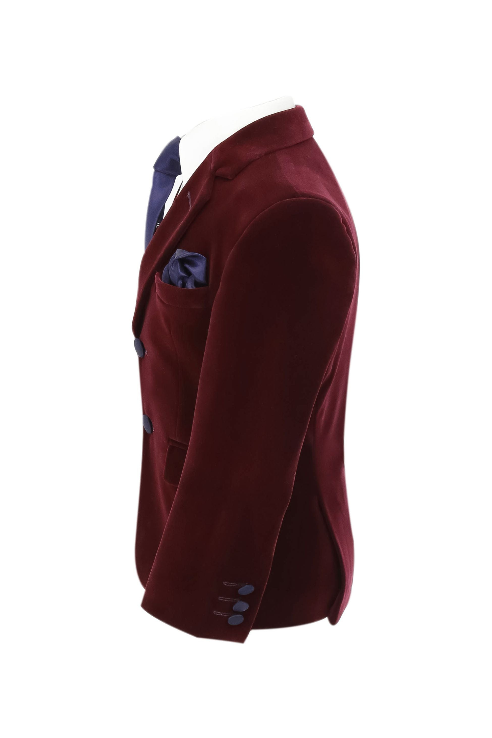 Blazer Formel Slim Fit en Velours pour Garçons - Hackney - Bordeaux