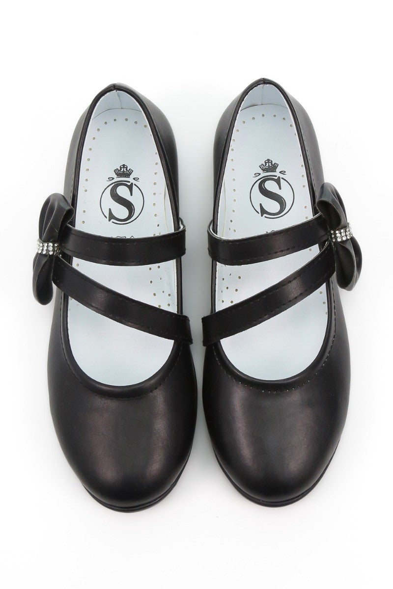Chaussures Mary Jane Plates à Nœud pour Filles - MAYA - Noir