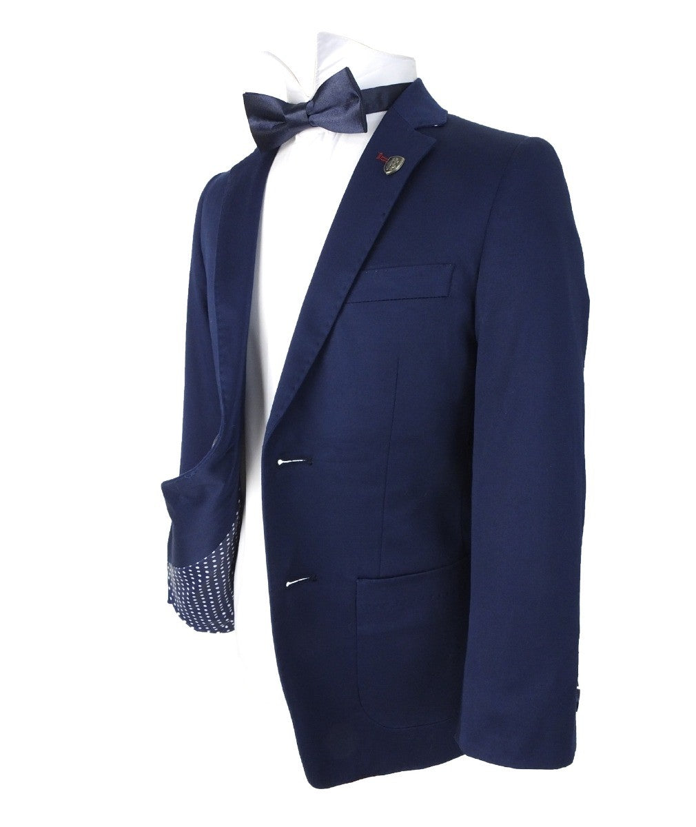 Blazer en Coton Slim Fit pour Garçons - Bleu Marine