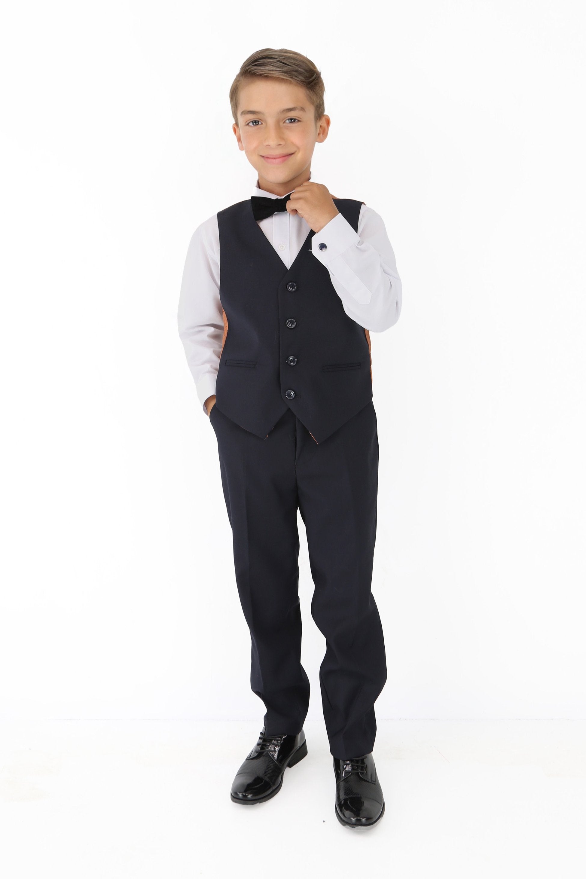 Costume à Carreaux Élégant pour Garçons - Bleu Marine - Vert