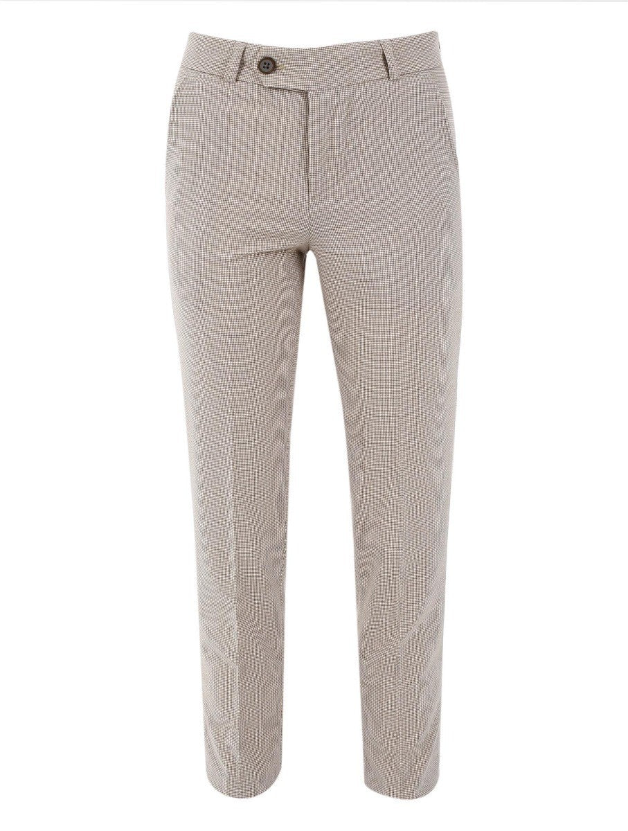 Costume Slim Fit à Carreaux Rétro pour Garçons - Beige