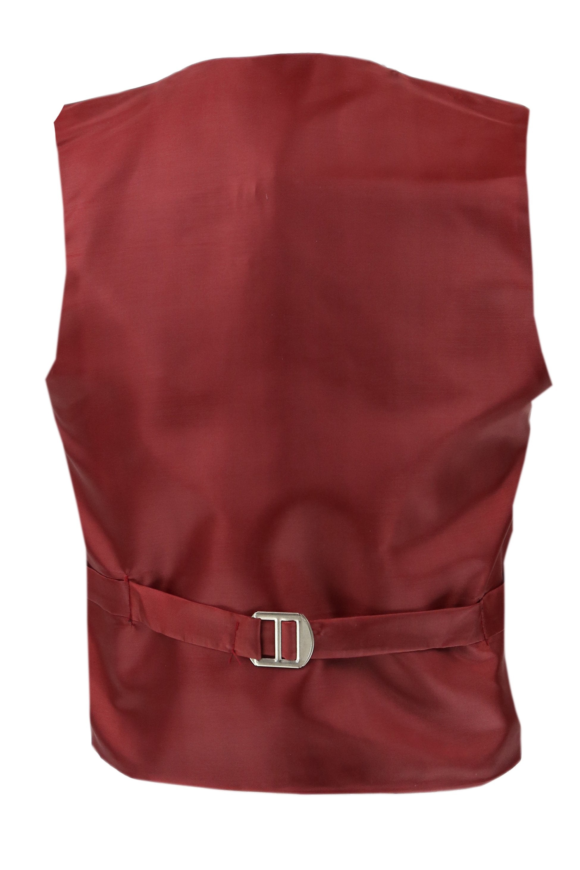 Ensemble Costume à Carreaux Windowpane Bordeaux Slim Fit pour Garçons - Bordeaux