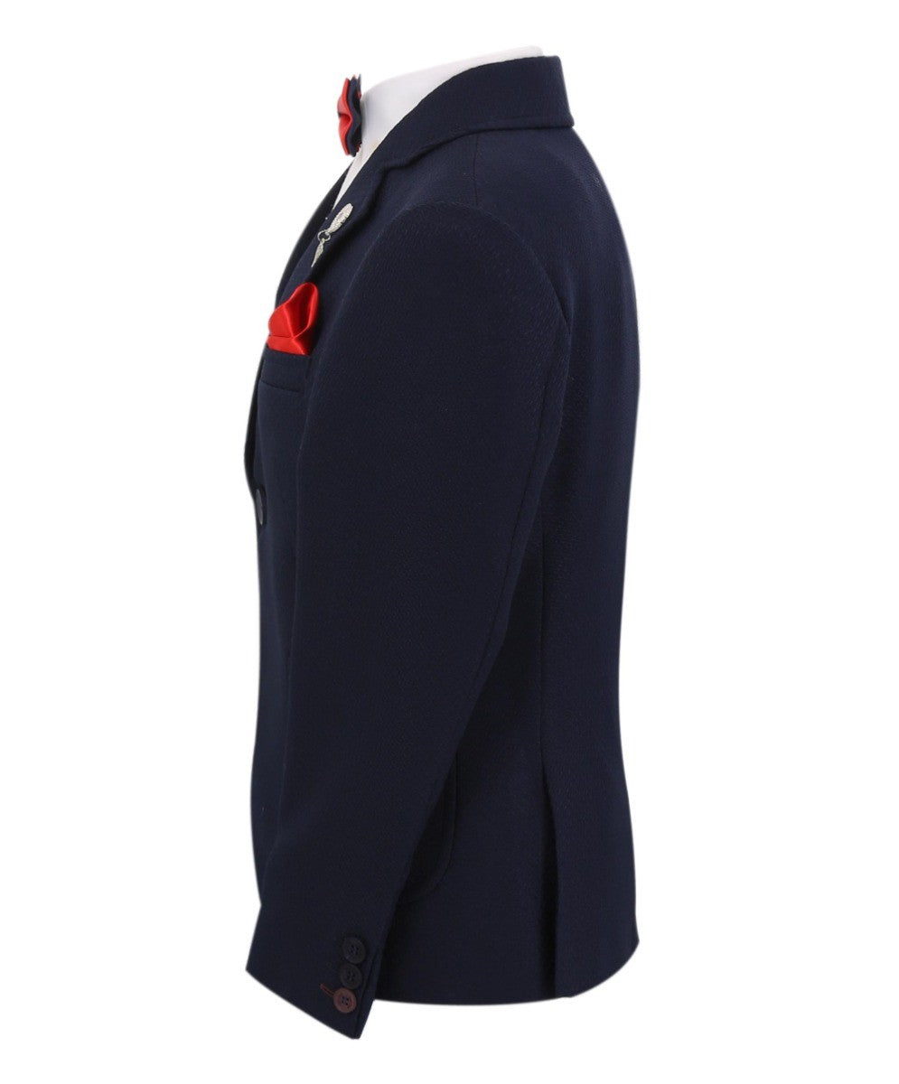Blazer Formel Simple Bouton Slim Fit pour Garçons - GERRARD - Bleu Marine