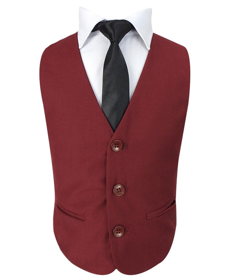 Jungen Regular Fit Kompletter Anzug - Weinrot
