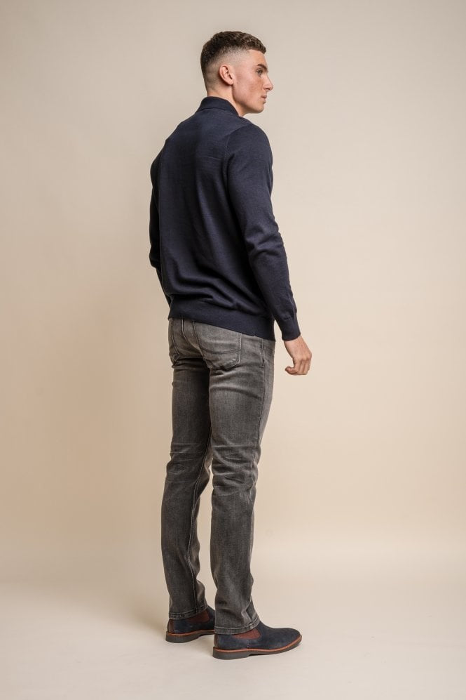 Herren Slim Fit Denim Jeans - EVANS Grau - Grau