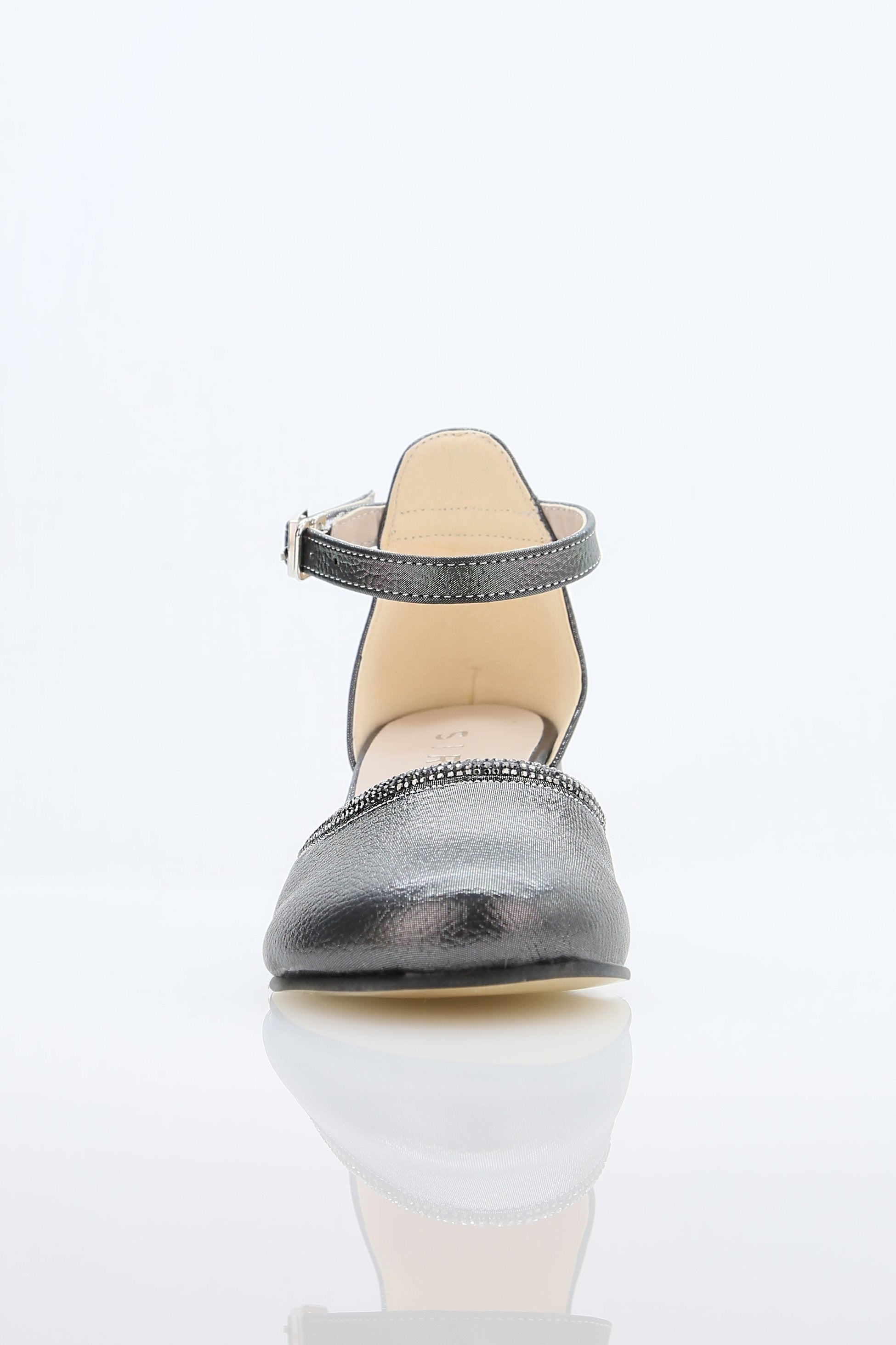 Chaussures à talons blocs texturées avec bride pour filles – JEWEL - Platine