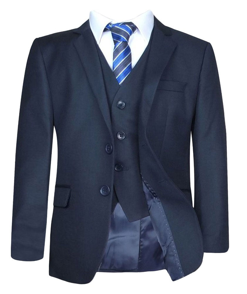 Boys 5 Pieces Formal Navy Suit - Navy Blue