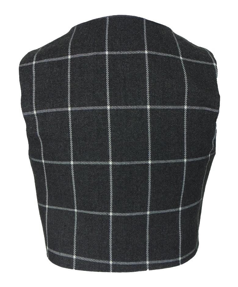 Ensemble Costume à Carreaux Vintage pour Garçons - Gris Charbon