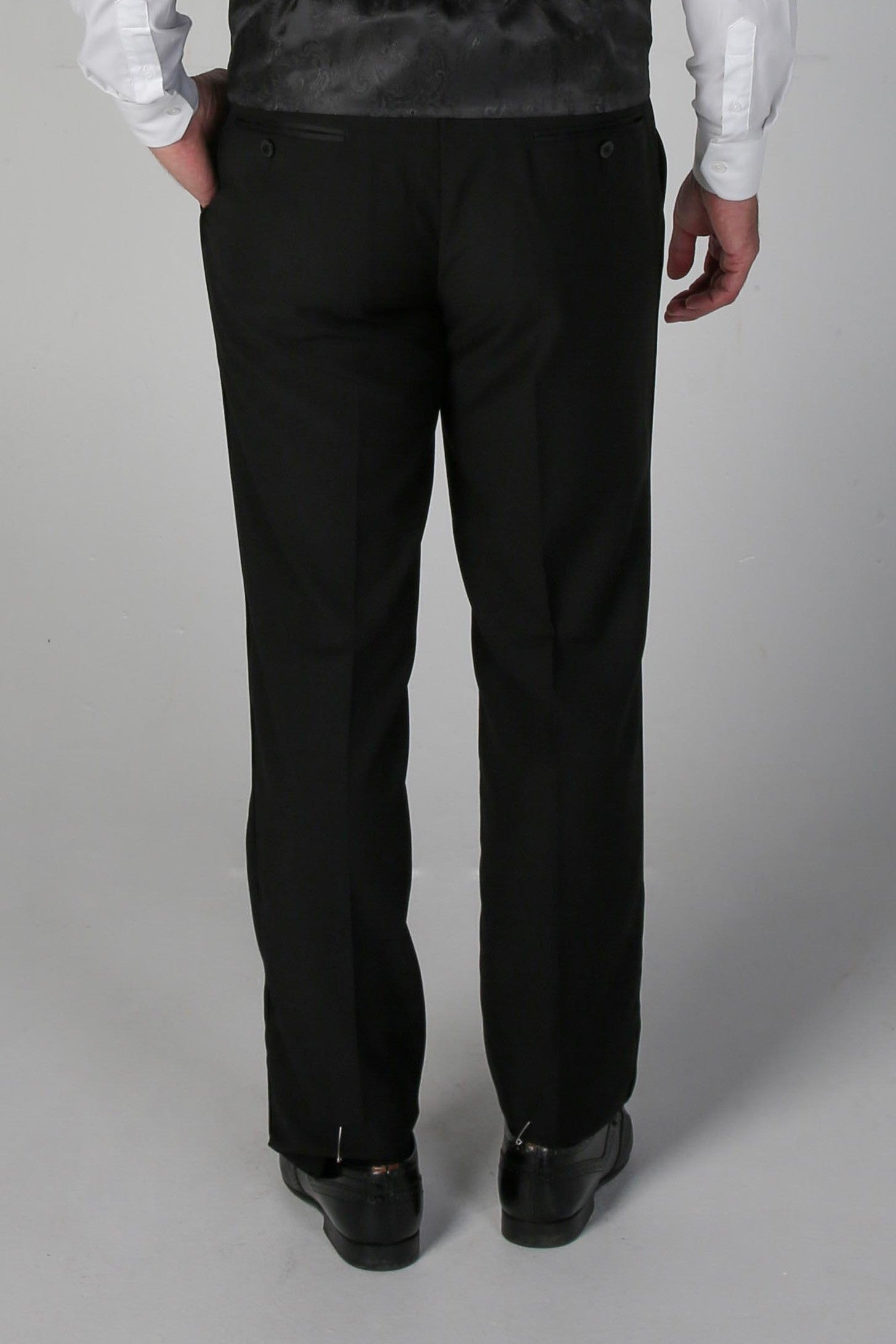 Men's Black Tuxedo Dinner Suit Trousers - FORD - Black