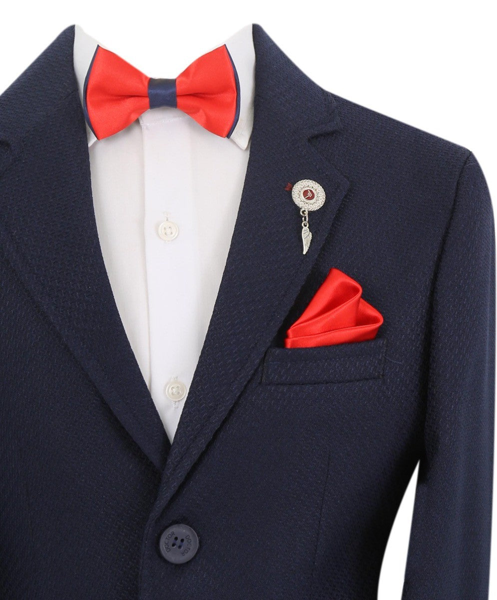 Blazer Formel Simple Bouton Slim Fit pour Garçons - GERRARD - Bleu Marine