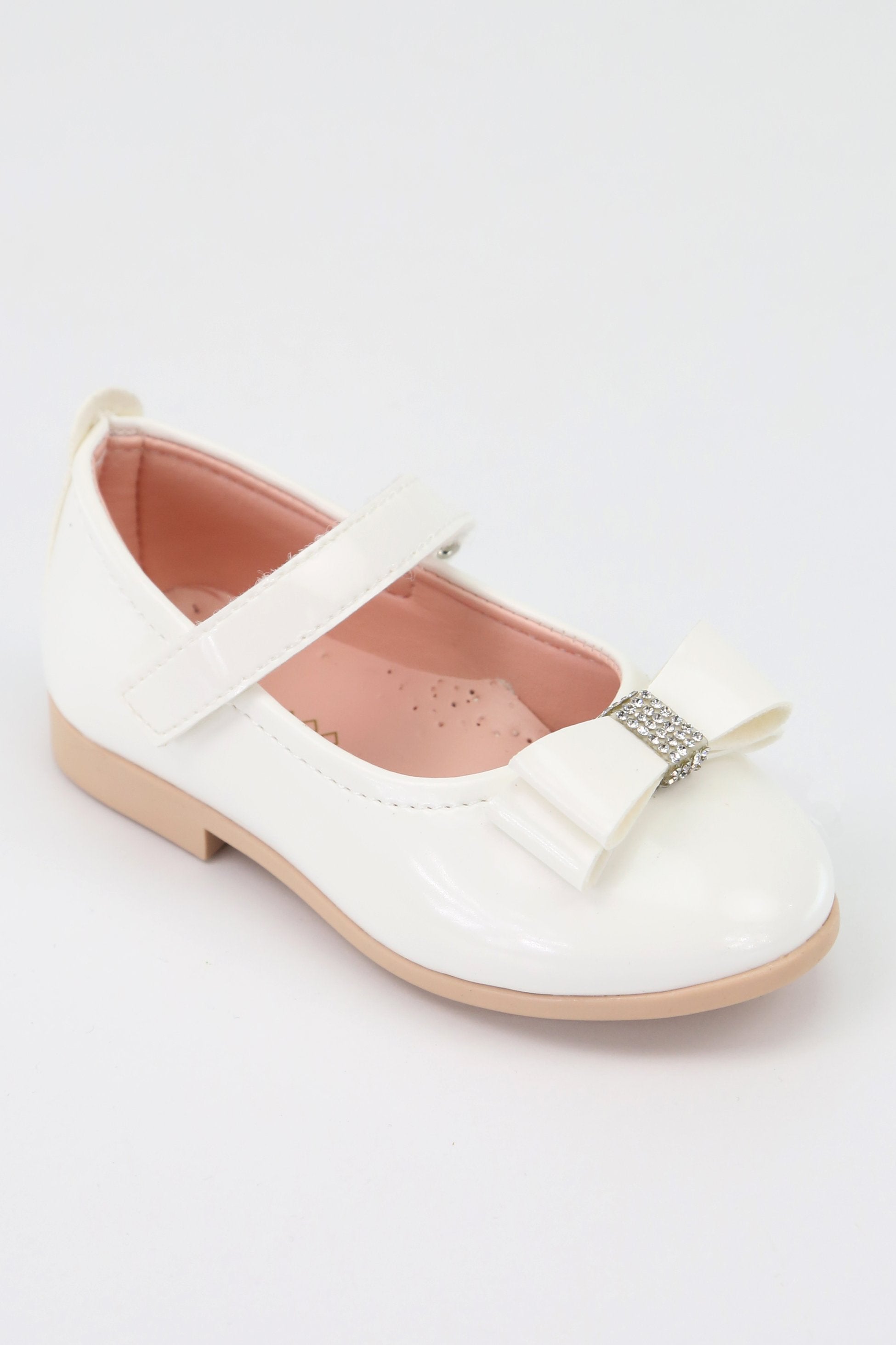 Chaussures Mary Jane Plates Vernies en Ivoire pour Filles - Blanc Cassé - LAYLA - Blanc Cassé