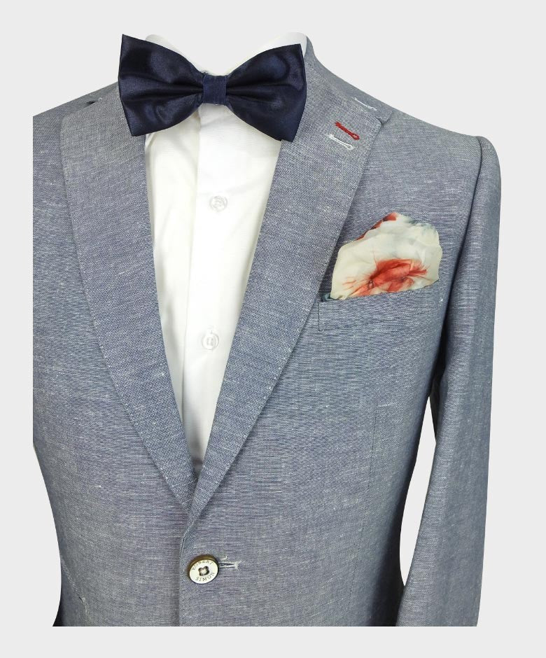 Herren Slim Fit Leinenblazer - ETHAN - Hellblau