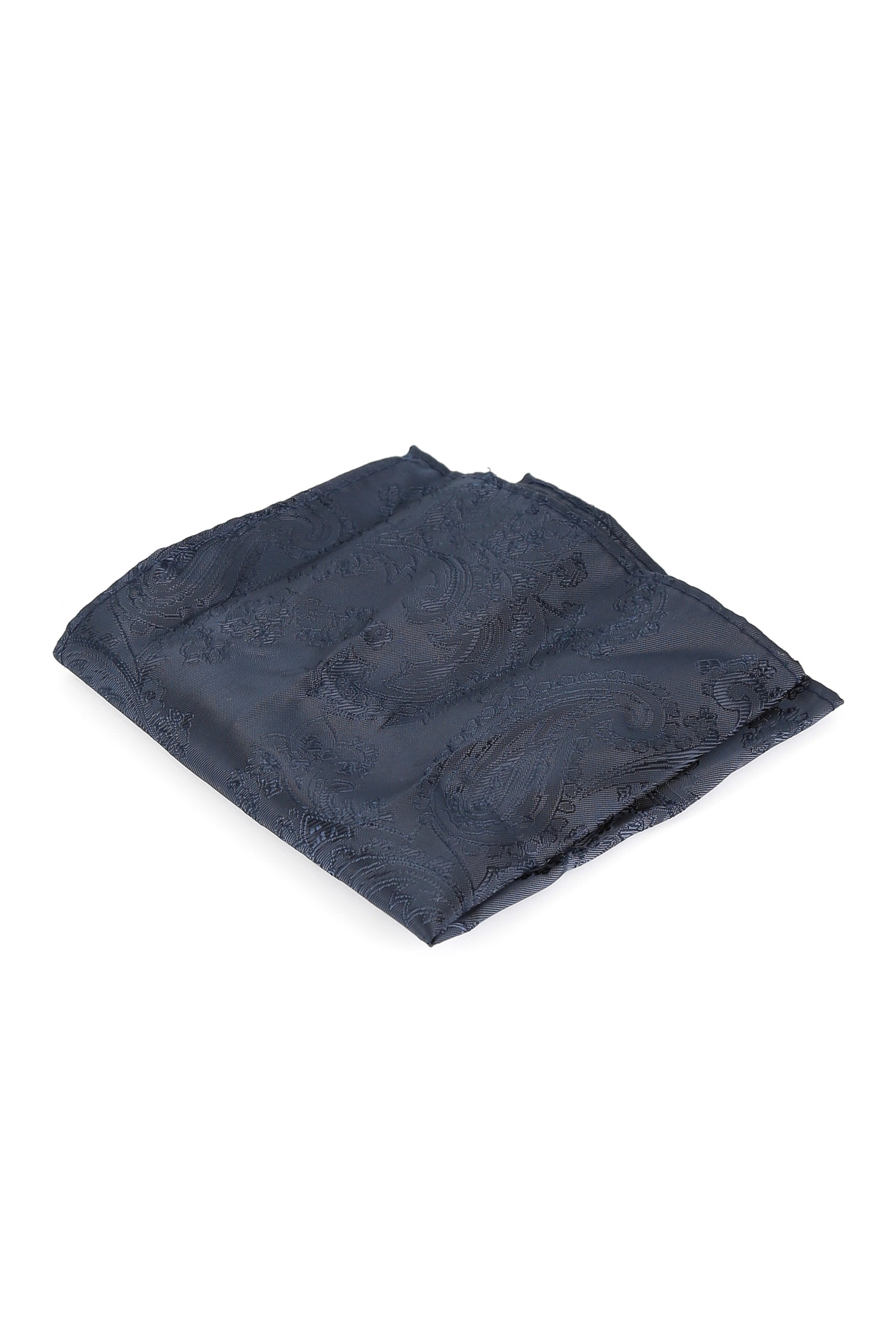 Ensemble cravate et boutons de manchette paisley pour hommes - Bleu marine
