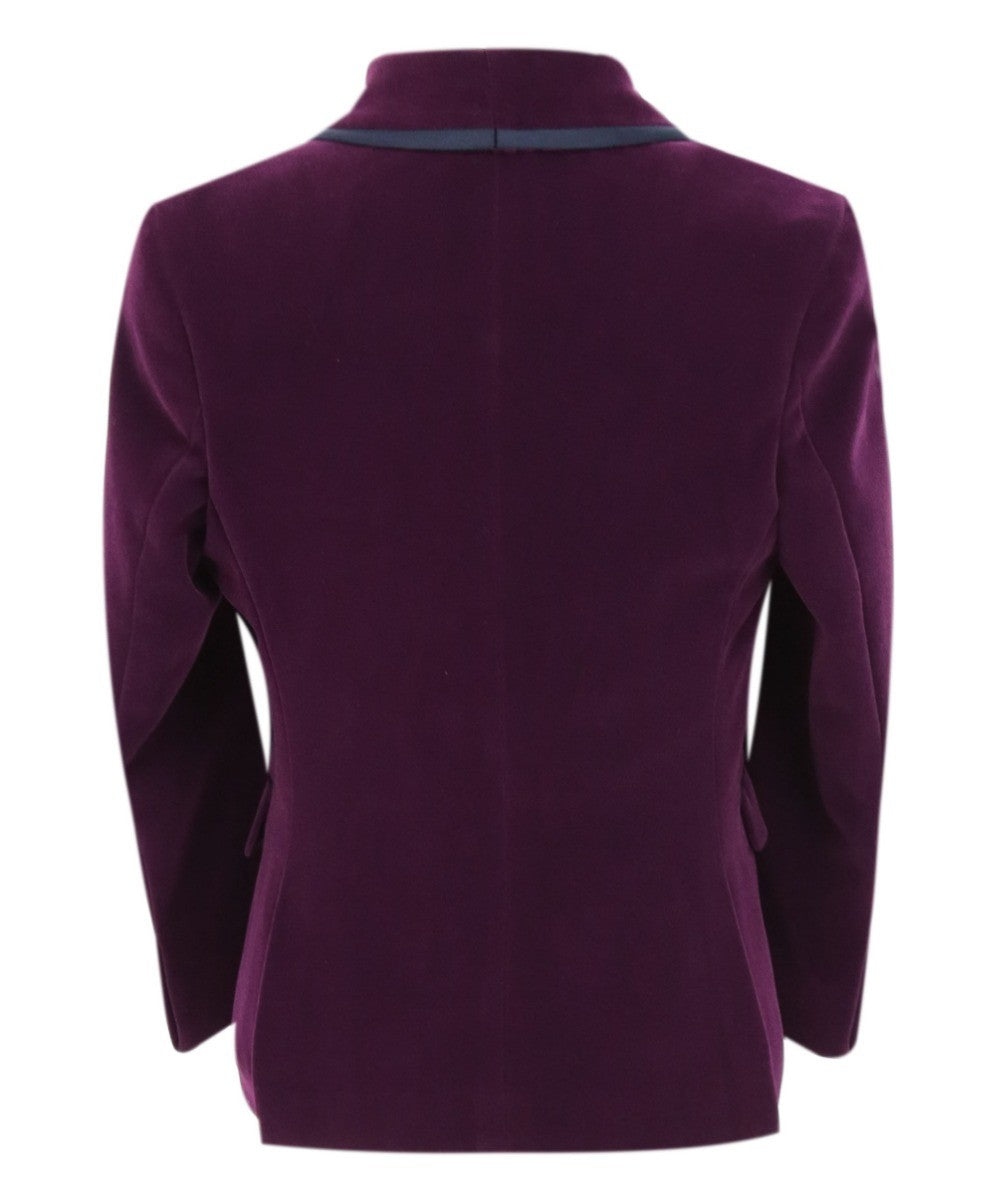 Costume de Smoking en Velours à Passepoil Slim Fit pour Garçons - LONDON - Violet