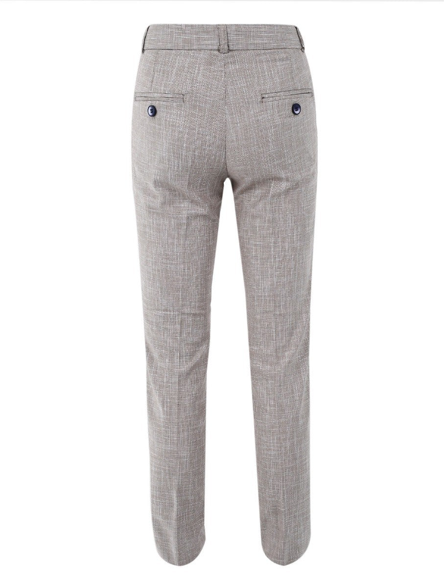 Jungen Slim Fit Fensterkaro Anzug - Beige