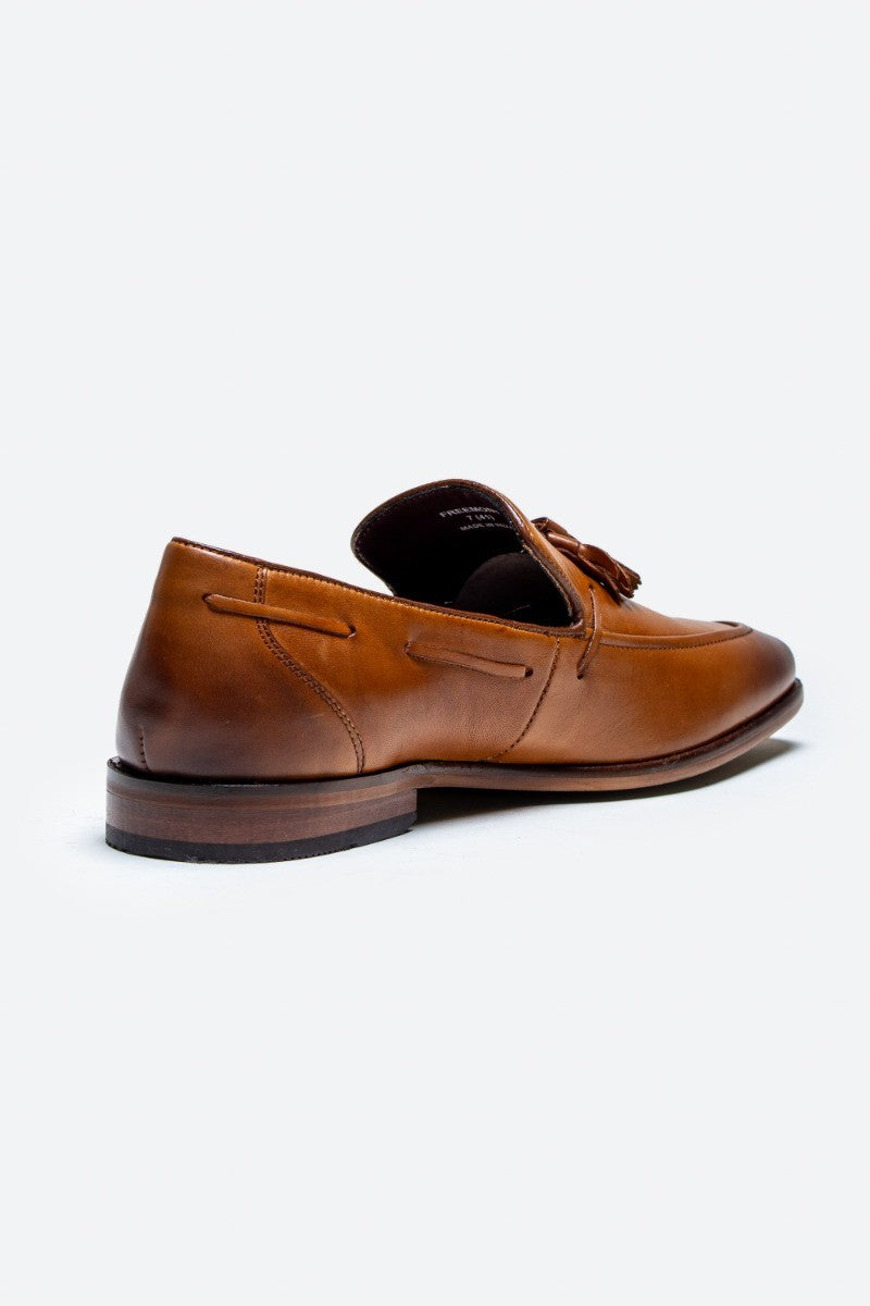 Herren Leder Slip-On Quasten-Loafer - FREEMONT - Hellbraun