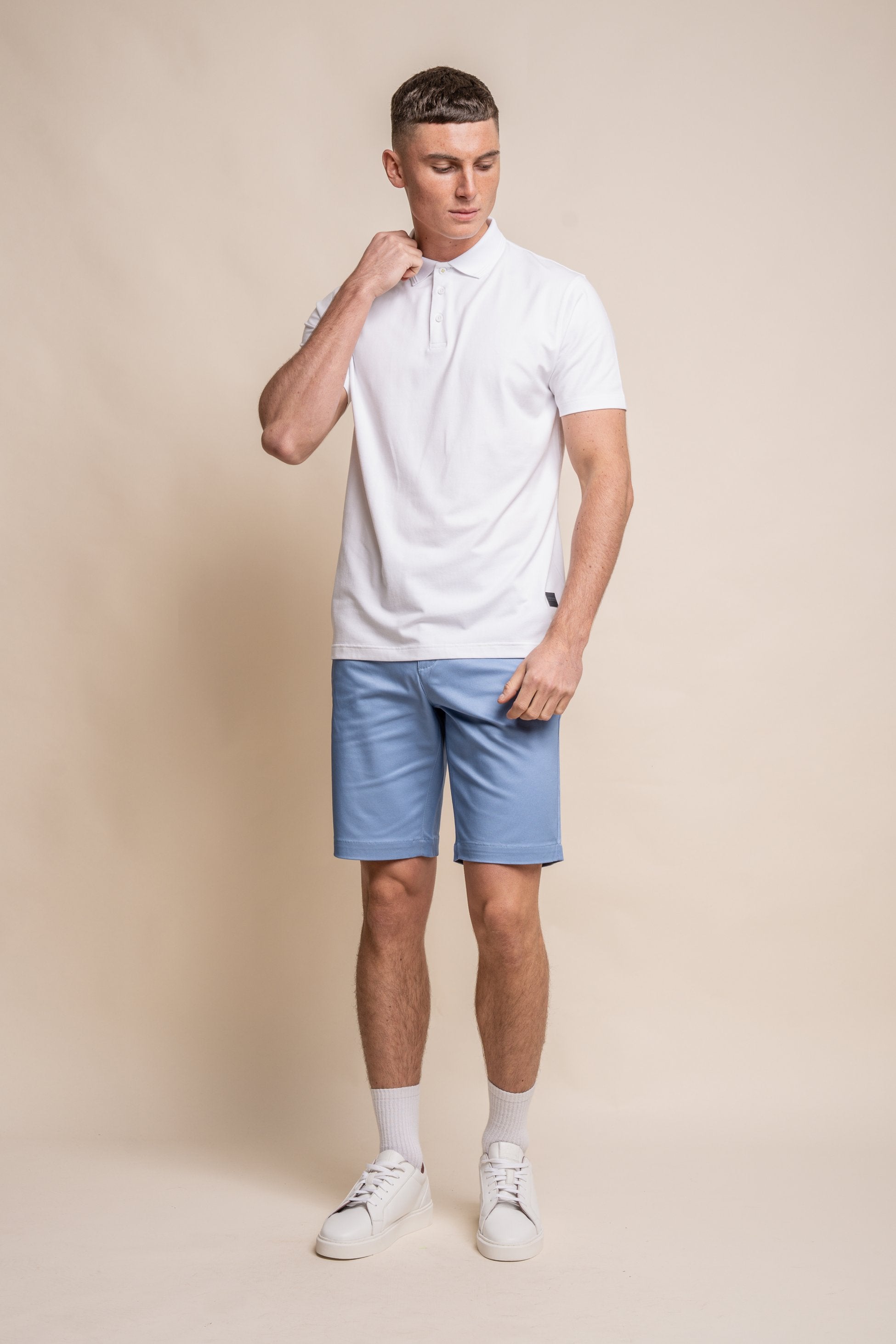 Men's Slim Fit Cotton Short Sleeve Polo Shirt - Kelsey - White