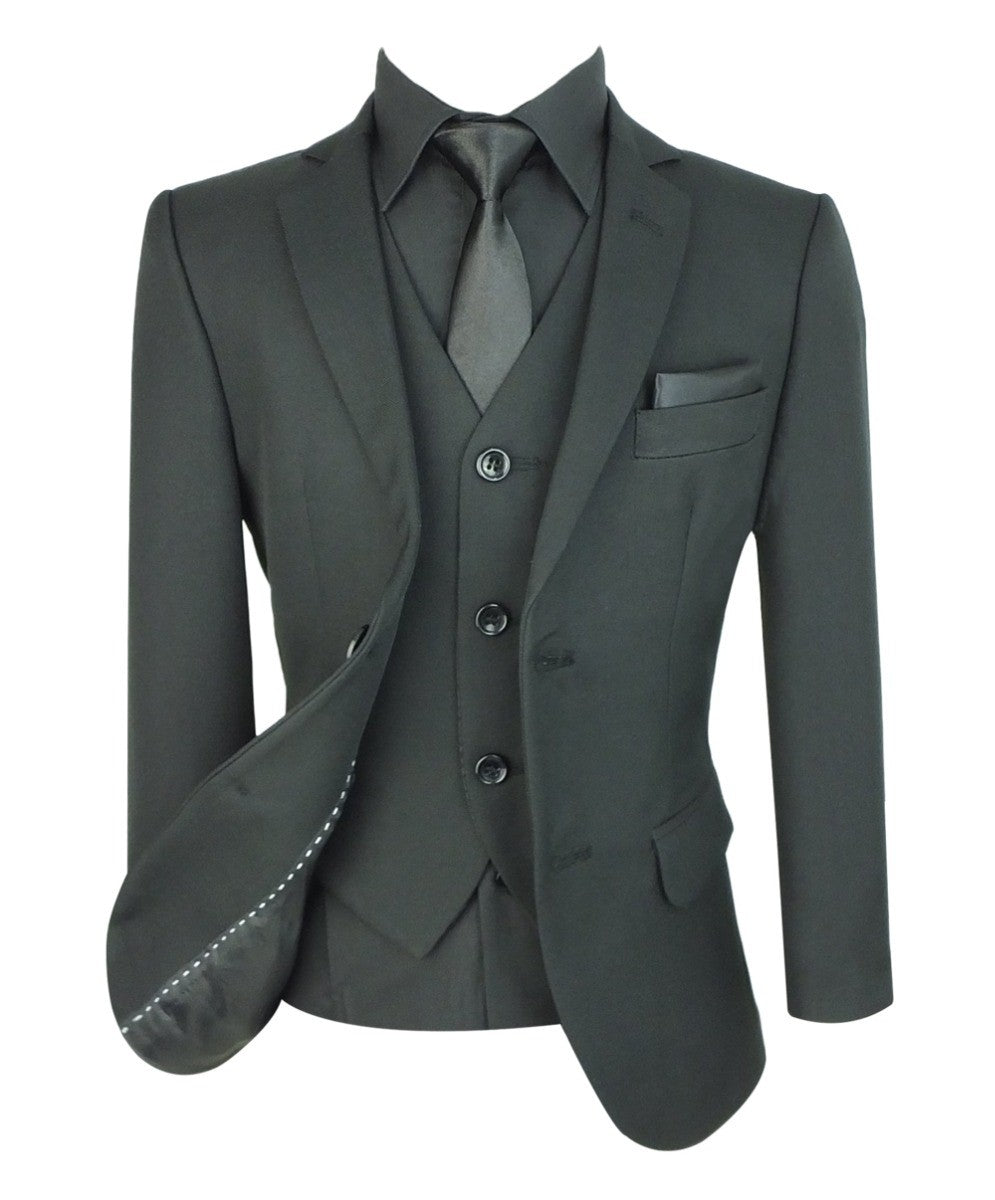 Ensemble Costume Noir Slim Fit Tout-en-Un pour Garçons - NERO - Noir