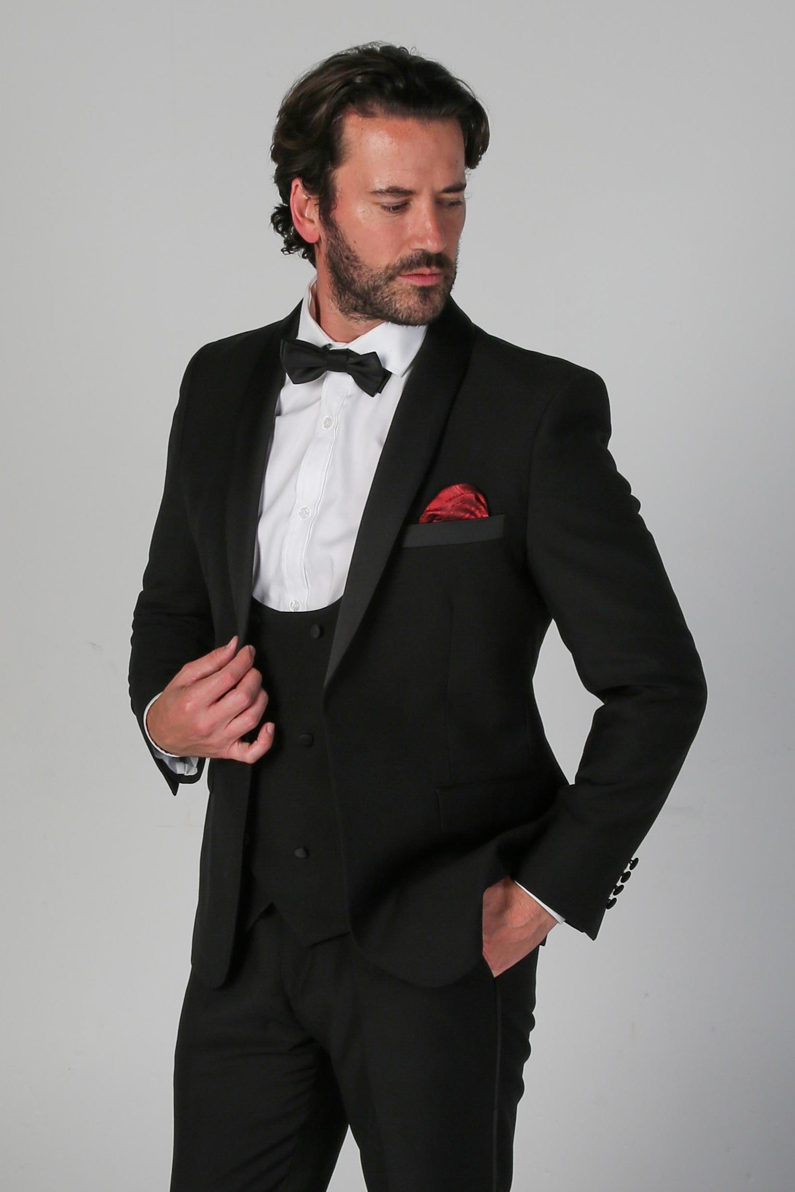Schwarzes Smoking-Sakko für Herren im Tailored Fit - FORD