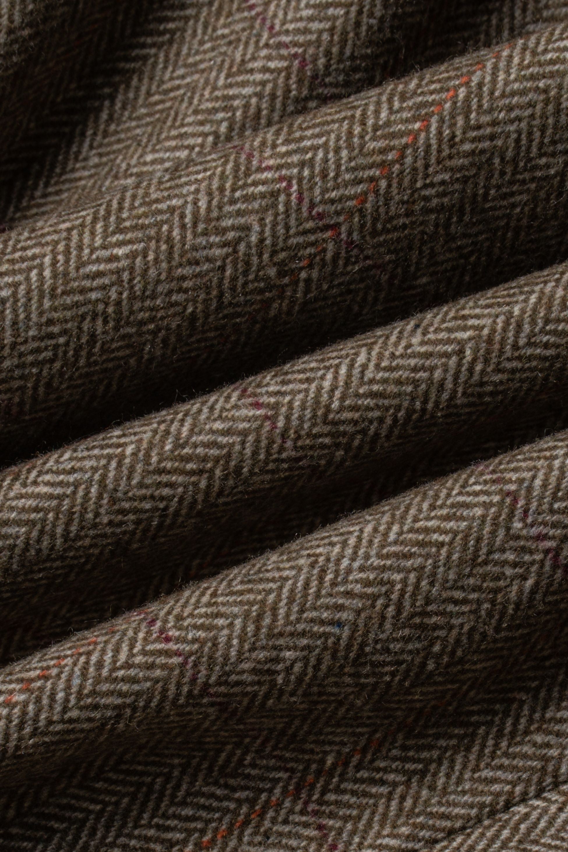 Men's Tweed Check Green Formal Suit - Gaston Sage Fabric Picture