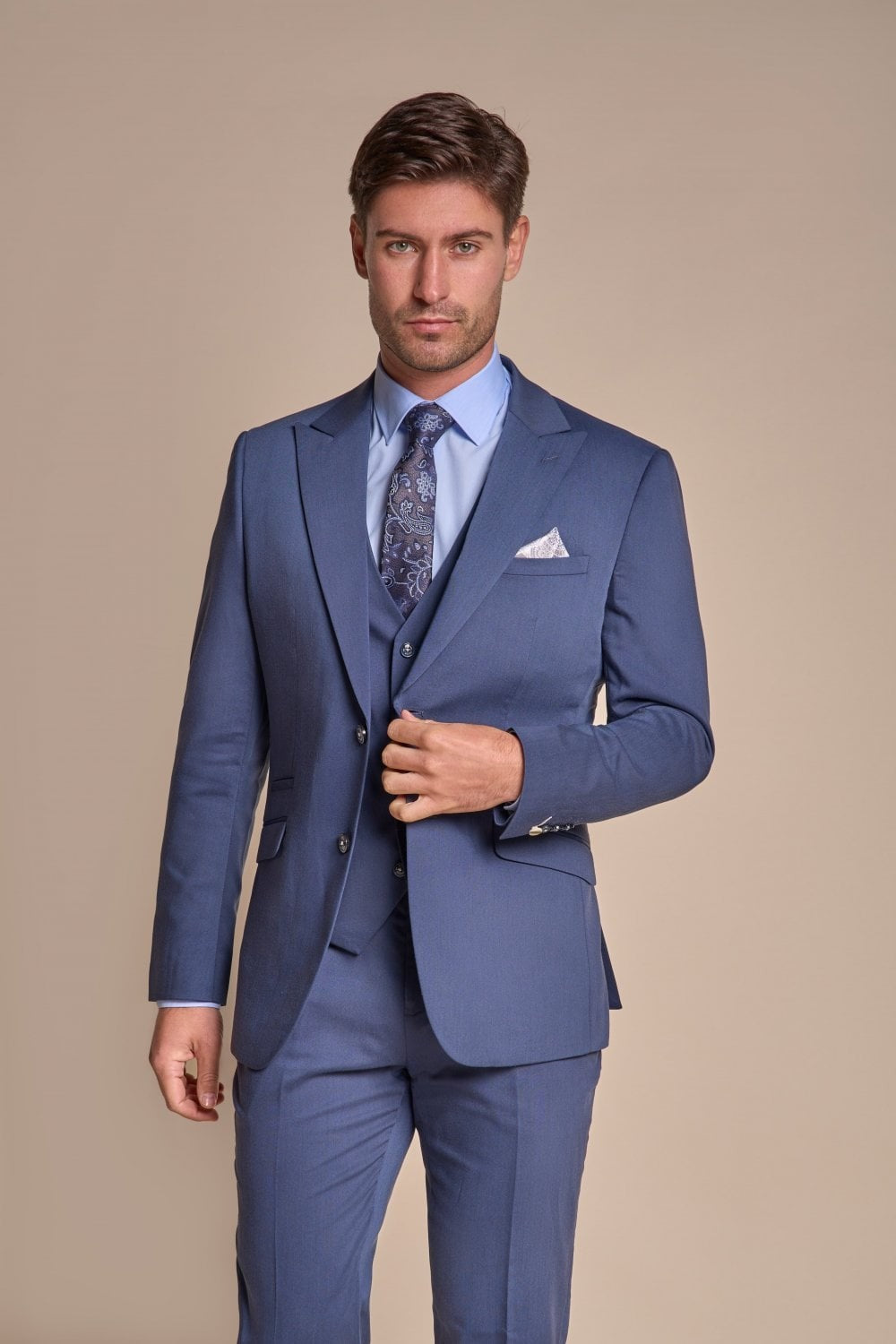 Herren Slim Fit Blaue Anzugjacke - SPECTER - Blau