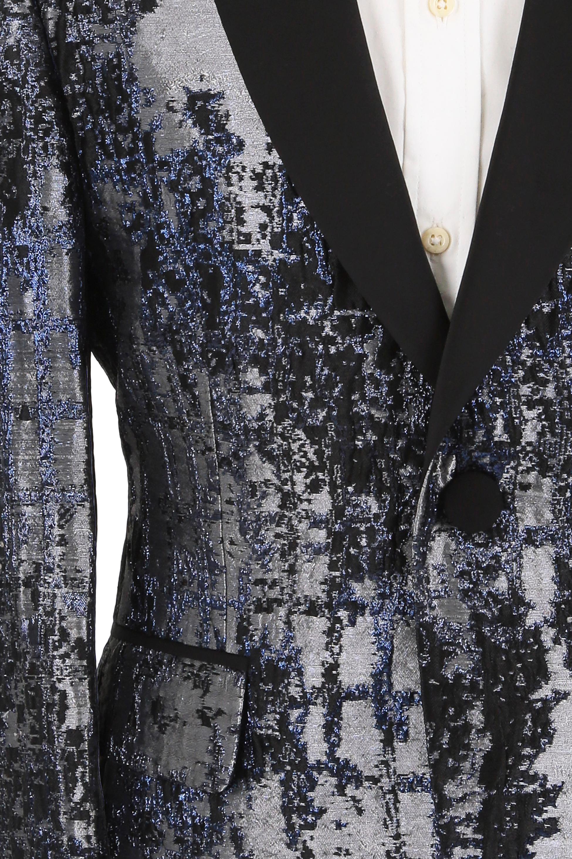 Costume de Smoking à Motifs Iridescents pour Garçons - Noir - Argent