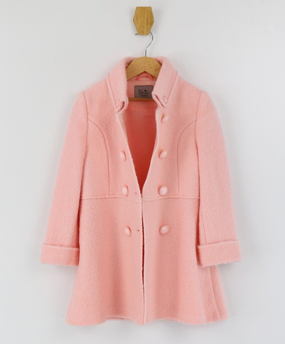 Ensemble Manteau Double Bouton en Laine pour Filles - ELIZABETH - Rose Bébé