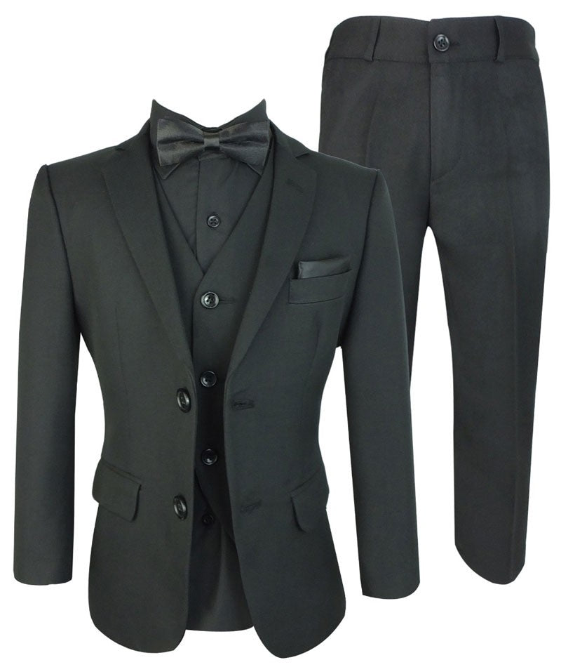 Ensemble Costume Noir Slim Fit Tout-en-Un pour Garçons - NERO - Noir