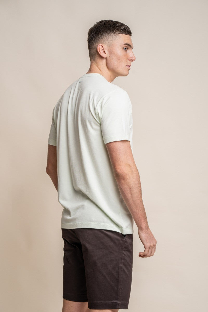 T-shirt en coton à col rond pour hommes - BOGART - Menthe