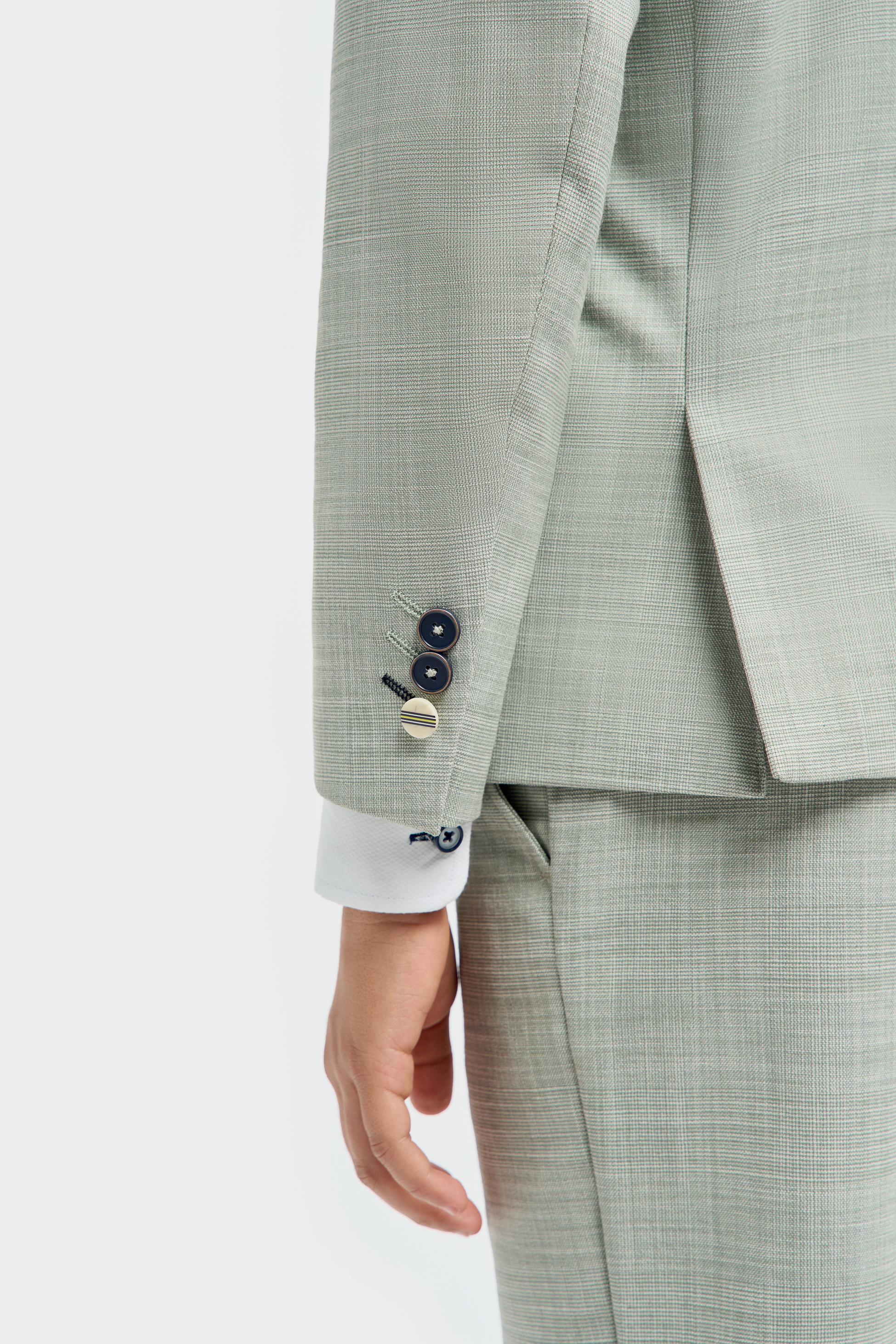Boys’ 3-Piece Textured Suit - Camden - Sage Green