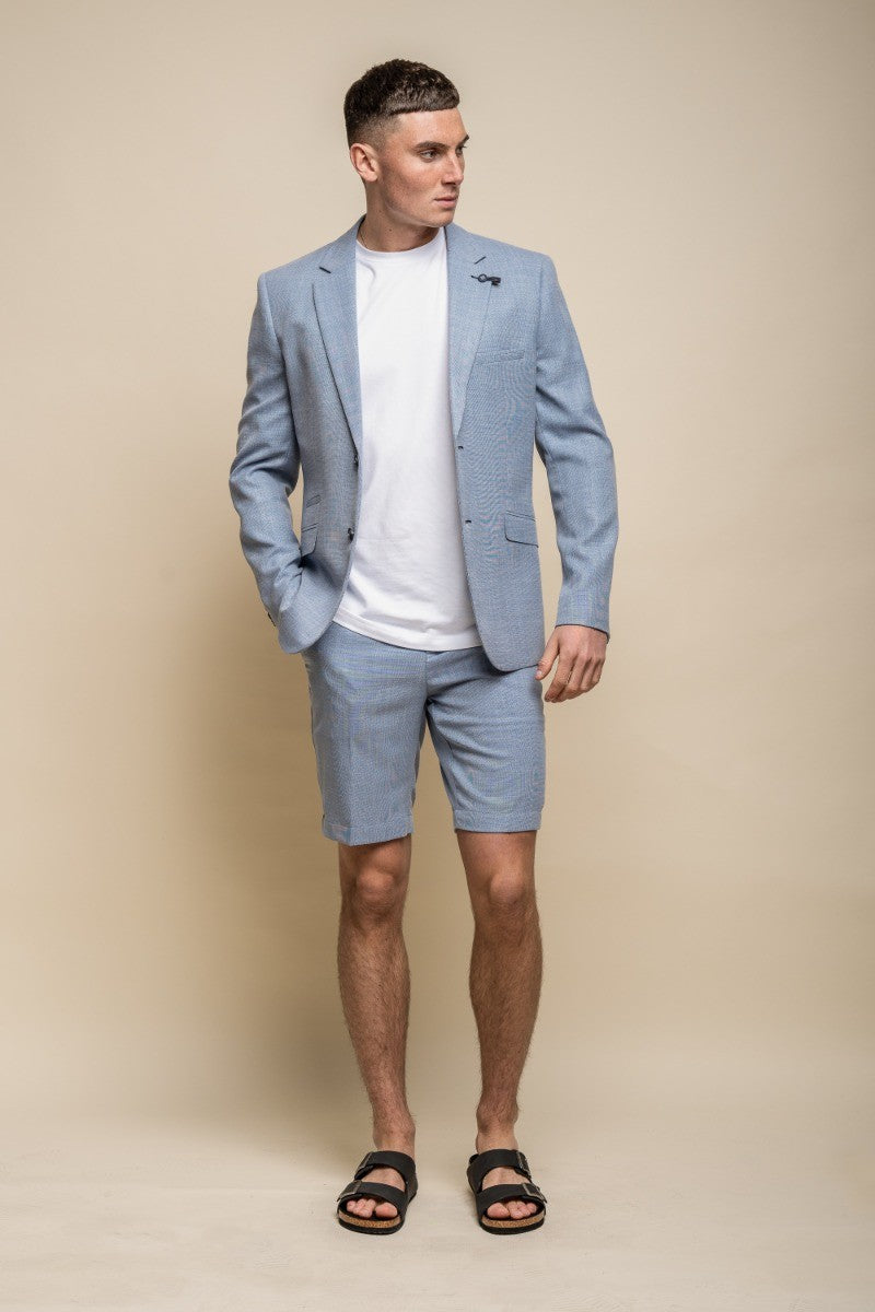 Shorts ajustés à taille mi-haute pour hommes - MIAMI - Bleu Ciel