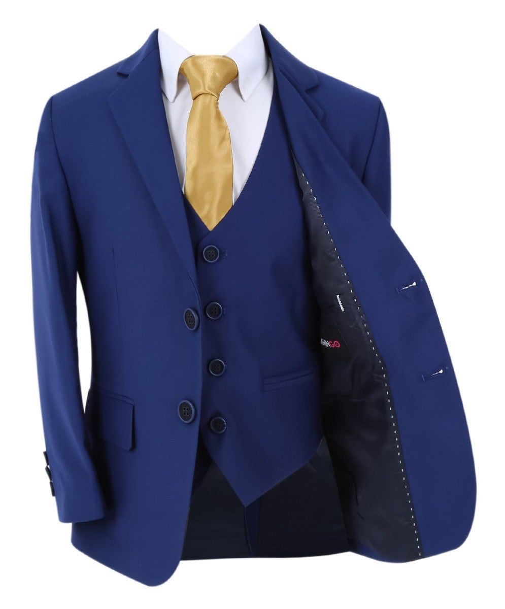 Boys Parliament Tailored Fit 6 Piece Suit Set - LORENZO - Parliament Blue
