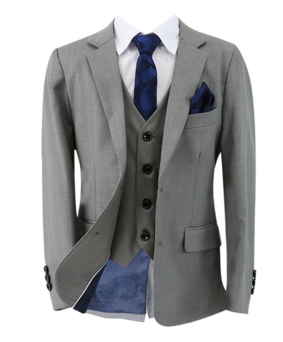 Costume Noir Tailored Fit pour Garçons - PARKER - Gris Clair