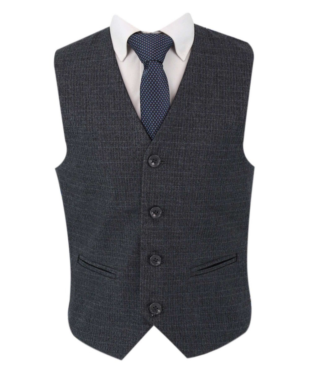 Jungen Tweed Maßgeschneiderter Husky-Größenanzug - JONATHAN Charcoal - Anthrazitgrau