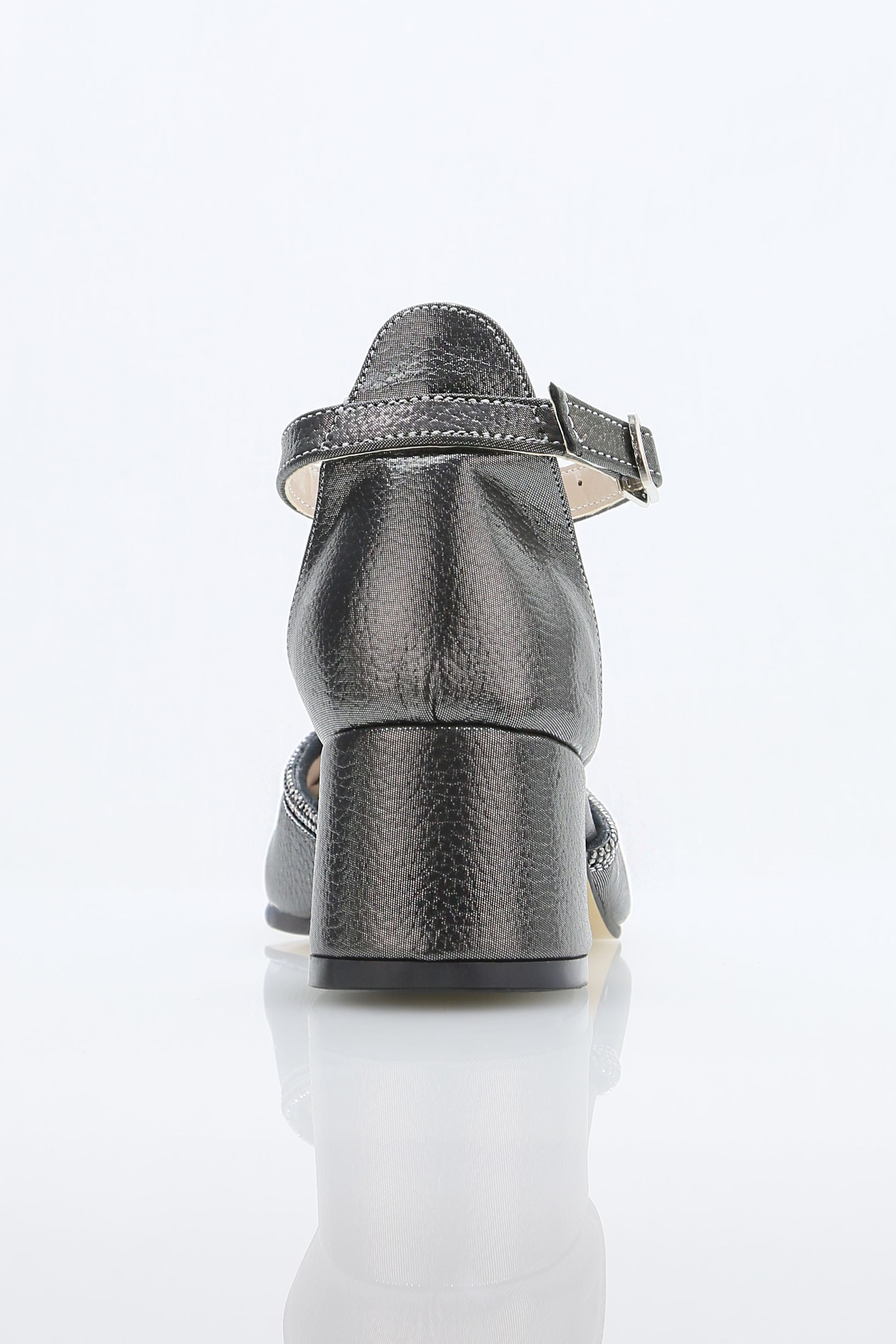 Chaussures à talons blocs texturées avec bride pour filles – JEWEL - Platine
