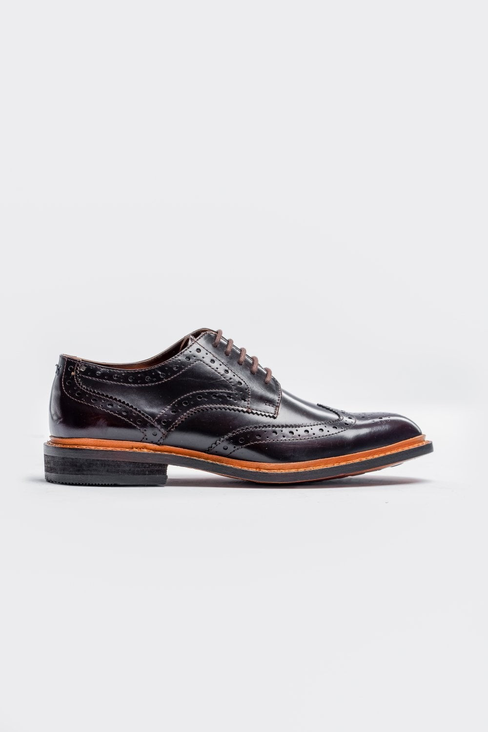 Herren Wingtip Brogue Schnürschuhe - MERTON - Burgunder