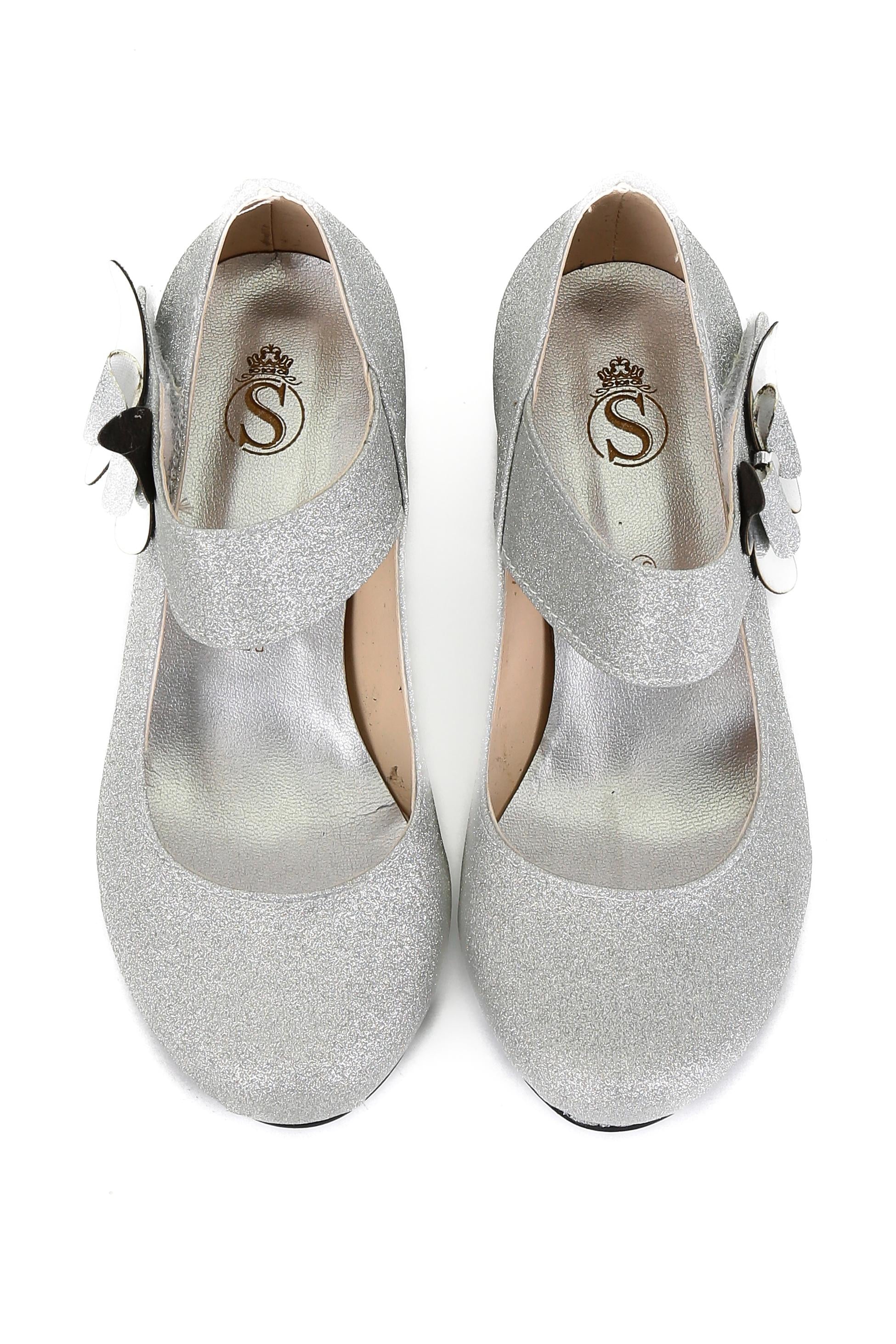 Chaussures Mary Jane Pailletées à Bloc Talon pour Filles - AITANA - Argent
